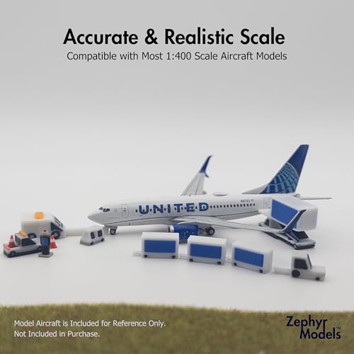 1:400 Scale Airport Ground Service Equipment (GSE): 96-Piece Set for Model Airports, Dioramas, and Displays