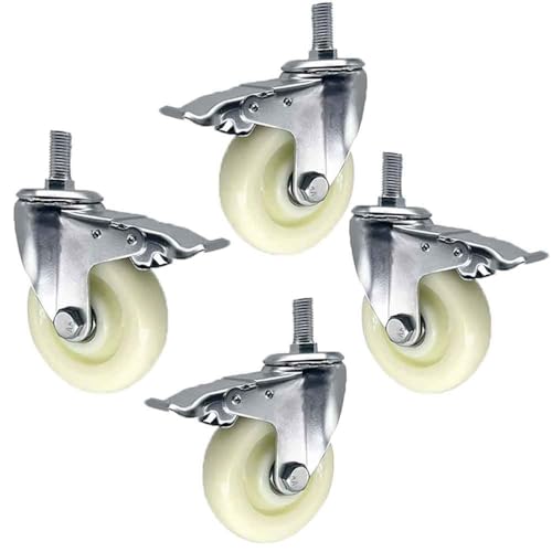 Roulettes industrielles pivotantes M12 en nylon robuste de 3/4/5 pouces
