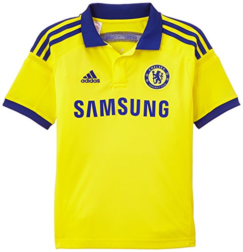 Image of Adidas Chelsea FC Away, Boy's Jersey Adidas Boy's Jersey - Bright Yellow/Chelsea Blue, Size 164, Bright Yellow /Chelsea Blue, 13-14 Yr UK (164 EU)