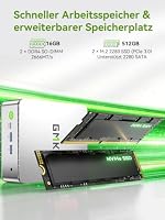 GMKtec Mini PC, G11 AMD Ryzen Embedded R2514 (übertrifft 4300U/N150), Mini Computer 16 GB DDR4 RAM, 512 GB PCIe M.2 SSD, Dual NIC 2,5 GbE, USB-C, HDMI, Triple-Display – Ansicht 4