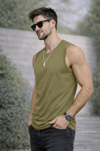 Image of JUGULAR Tank Tops Sleeveless T-Shirt for Men Gym Wear Vest Solid Stylish Round Neck Running for Sports Workout Fitness & Casual or Beach Wear