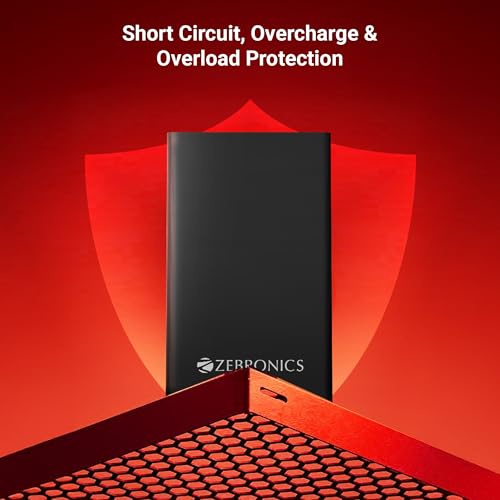 Image of ZEBRONICS EnergiTank 10MR1, Metal Power Bank, 10000 mAh, 22.5W Super Fast Charging PD 3.0 (PPS), Sleek & Stylish, Type C & USB Port, LED Indicator, for iPhone, Android, Tablets, Airpods (Midnight)