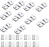 BlueXP 20 Piezas Soportes de Montaje Ocultos Acero Inoxidable Colgadores para Cuadro Mueble Conector de Enclavamiento Soporte de Pared con Tornillos para Marco de Foto Cabecero de Cama Espejo Pequeño