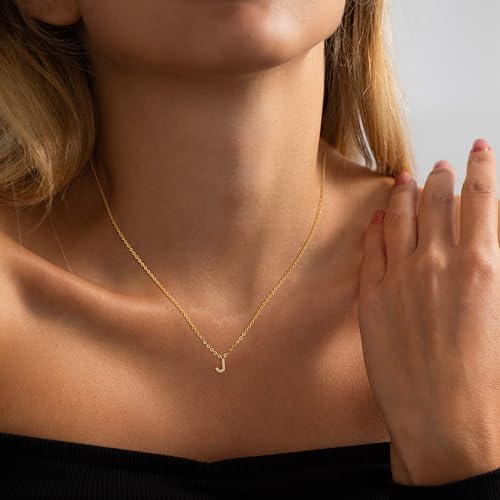 Initial Heart Necklaces for Women - Dainty Cute Necklace Small Layered 14K Gold Plated A-Z Letter CZ Pendant Trendy Satellite Chain Necklaces for Women Non Tarnish Gold Jewelry Set Gift
