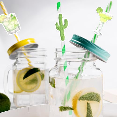 30 Pitillos de Papel Temáticos Margarita Verde miniatura 2