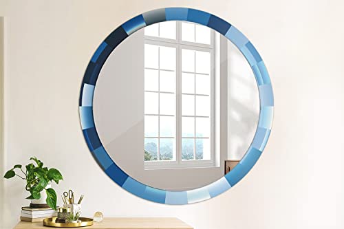 Miroir rond abstrait bleu fi100 pour illuminer le salon moderne - 5