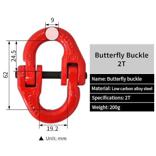 MOUMOUTEN Max.Load 2T Clasp,Butterfly Thickened Clasp für die Verbindung von Ketten zu Ringen Haken in Chain Rigging