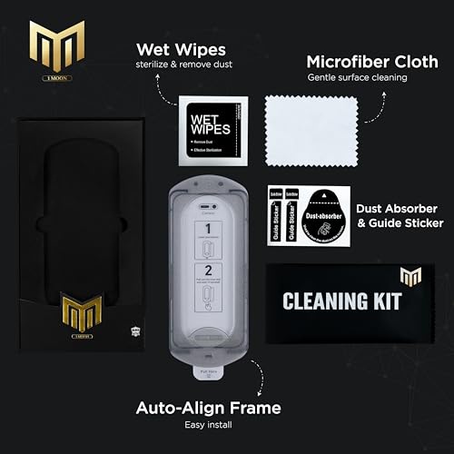 Image of Tempered Glass for iPhone 16 /15 - DIY Easy Installation Frame, 9H Screen Protector with HD Clarity, Scratch Resistant, Oleophobic Coating, Dust Guard for Ear Speaker, Bubble-Free | 1 Pack