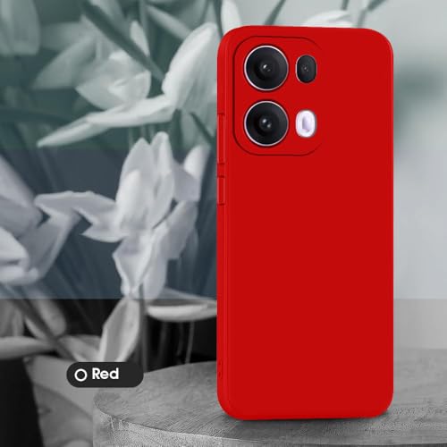 Image of Back Cover for Oppo Reno13 Pro 5G | Full Camera Protection | Premium Liquid Silicon Case | Flexible Bumper Case for Oppo Reno13 Pro 5G (Red)
