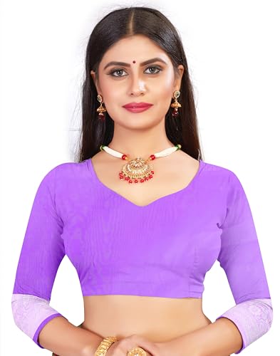 Image of Flosive Women's Beautiful Light Color Kanjivaram Silk Saree With Zari Weaving (PURPLE)