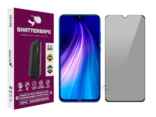 Image of Anti-Spy Privacy Tempered Glass Compatible For Redmi 8 / 8A [Pack of 1]. 9H Hardness, Anti-Scratch, Edge-to-Edge Protection With Easy Installation Kit & Case Friendly Fit.