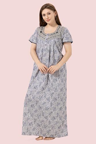 Image of Soulemo Women's Pure Cotton Floor Length Nighty 1690
