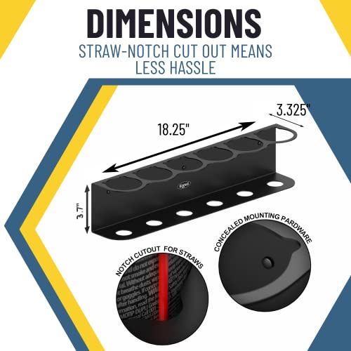 Koova 6 Aerosol  Spray Can Holder | Easy Install Wall Mount | Heavy-Duty Powder Coated Steel Storage Rack For Garage & Home | Craft Workspace Paint Bottle Organizer | Hardware Included | Usa Made #TOP2
