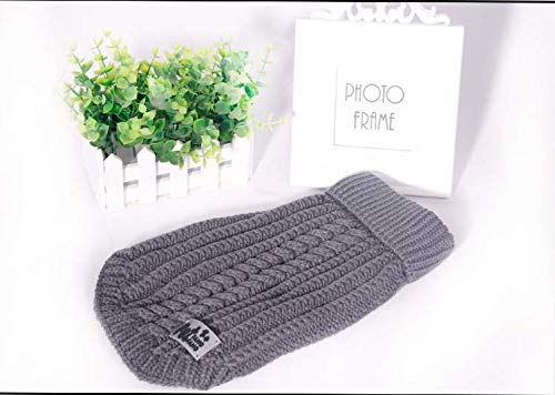 Pullover Sweater für Kleine Hunde Hundekostüm Einfarbig Vest Welpen Strickpullover Hundemantel Pulli Bekleidung Herbst Winter Sweatshirt Haustier (XXS, schwarz)