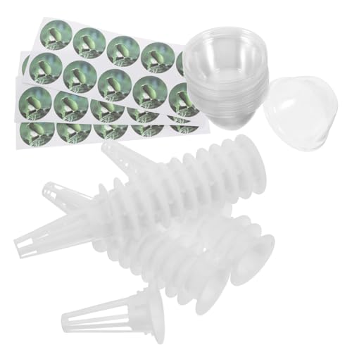 Kisangel 30セット セット 水耕栽培キット マイクログリーン栽培トレイ 発芽キット 屋内庭園用のバスケットを育てる 水耕ガーデンアクセサリー プラスチック Transparent