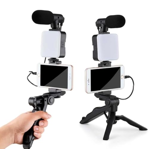 Tripé Suporte de Celular Gravação 5 em 1 com Ring Iluminação Led Microfone Vídeo Vlog Bluetooth Esta