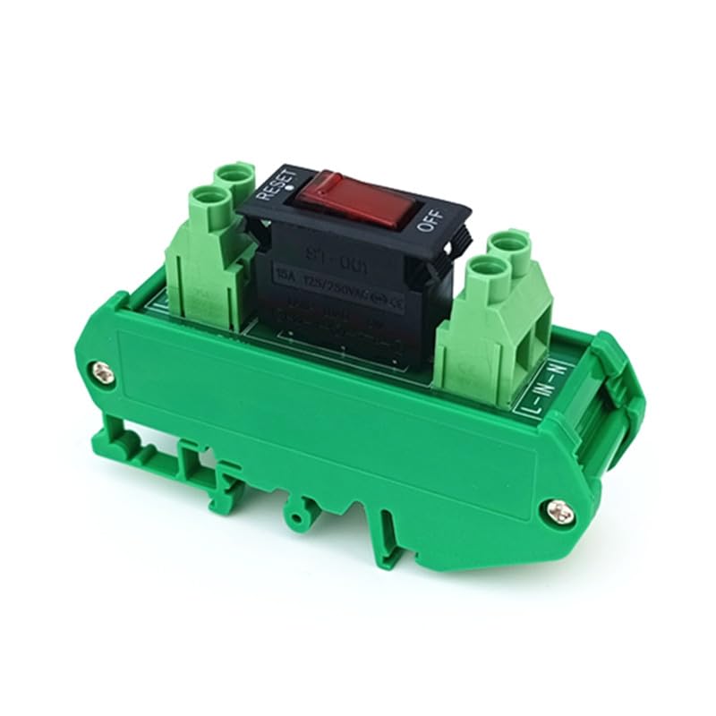 DIN Rail Mount Rocker Switch Thermal Circuit Breaker Overload Protector Module.