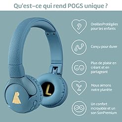 POGS Casque Audio Enfants Bluetooth | The Gecko | Casque Solide et Pliable pour Enfants avec Volume limité à 85 DB… - Les Beatles, Paul McCartney, John Lennon, RIngo Starr, George Harrison POGS Casque Audio Enfants Bluetooth | The Gecko | Casque Solide et Pliable pour Enfants avec Volume limité à 85 DB… – Image 2