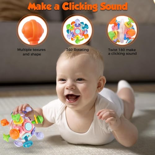 Image of Baby Montessori Sensory Toys for 0-6 6-12 Months, Baby Teether Teething Toys for Babies 0 3 6 9 12 18 Months, Newborn Infant Learning Developmental Toys Gifts for 1 2 Year Old Boys Girls