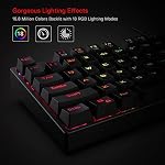 Redragon K582 SURARA RGB Clavier de jeu, 104 Clavier mécanique à clé N-Key encastré en ligne & Switches Rouge tranquilles, conception ergonomique et actionnement rapide pour le dactylographie et le jeu