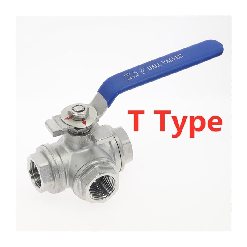 Trójdrożny zawór kulowy ze stali nierdzewnej 304, typ L, T, gwint żeński 1/4", 3/8", 1/2", 3/4", 1", DN8, DN10, DN15, DN20, DN25(L typ, DN20)
