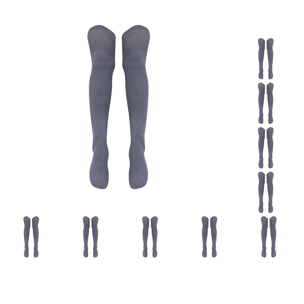 Calcetines altos hasta el muslo para mujer y niña, suaves sobre la rodilla, 71 cm, color negro