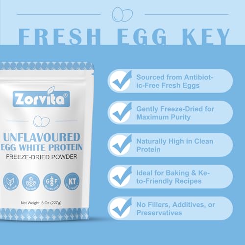 image for ZORVITA Freeze-dried Egg White Powder Unflavored Dried Egg White Powde