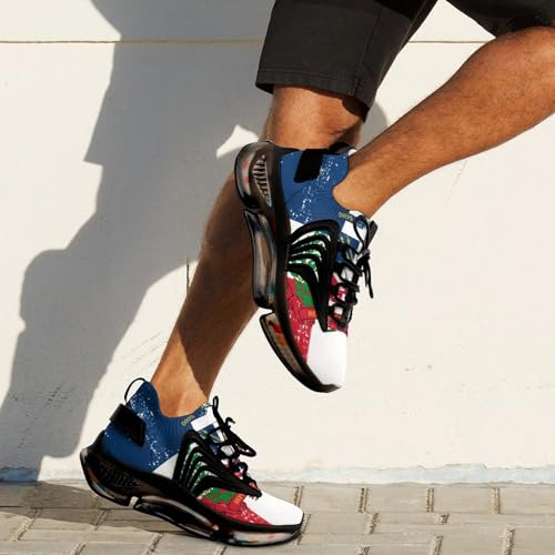 Retro Dominican Republic Flag Running Shoes for Men Low Top Athletic Training Shoe Sports Walking Shoes Non-Slip Gym Sneakers4