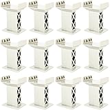 12 Pcs Train Bridge Pier Level Wooden Train Bridges Support Train Bridge Track Riser Accessories Compatible with All Major Train Set, Grey