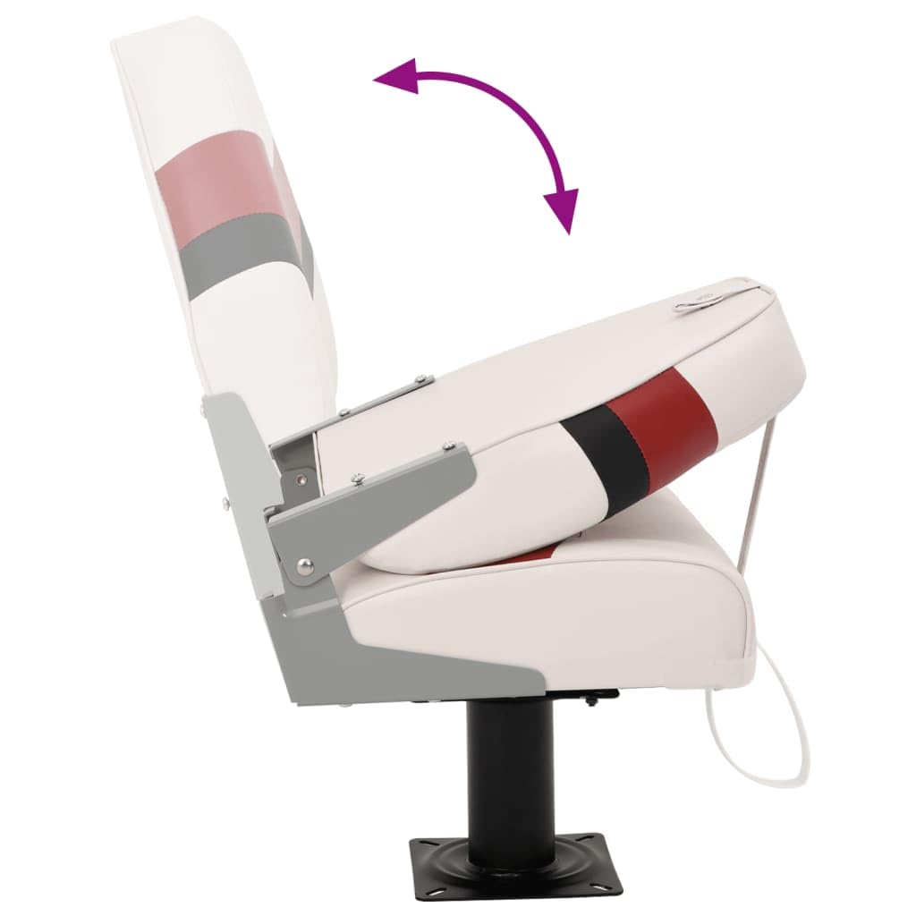 vidaXL Set de Asientos Plegables para Barco 2 uds con Respaldo Alto, Silla de Barco, Asiento de Barco de capitán, Silla de Barco Plegable