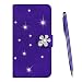Produktbild TOUCASA Kompatibel mit Xiaomi Redmi Note 6 Pro Hülle,Flip Standfunktion Karten Slot Brieftasche PU Leder [Flower Bling Diamond] Case Handytasche Klapphülle Schutz Lederhülle (Lila)