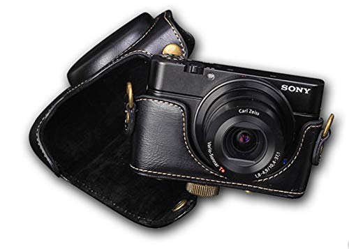 Funda de cuero para cámara Sony RX100 con correa de hombro miniatura 4