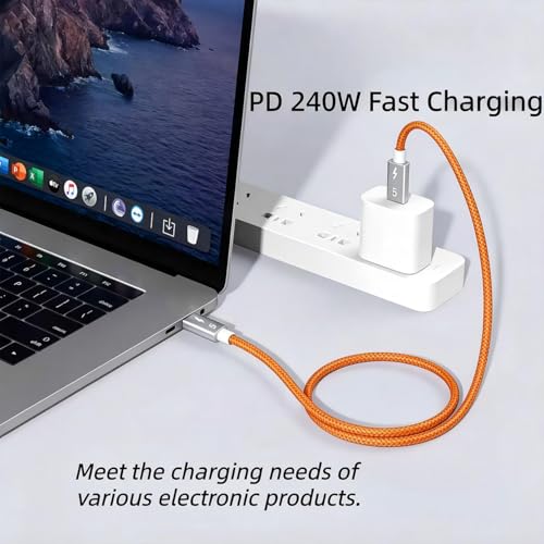 Câble Thunderbolt 5 orange pour optimiser le bureau de votre MacBook M4 Pro et SSD - 3