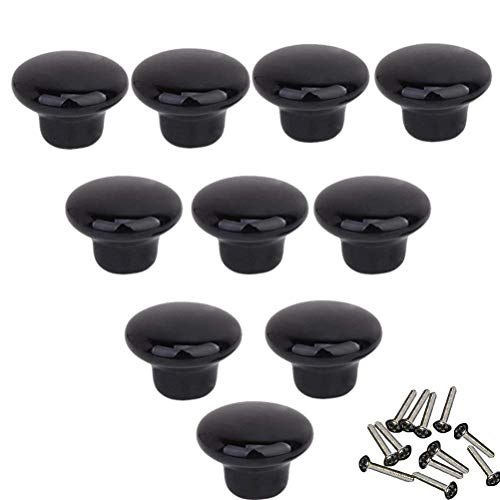 マロフサ 10個セット引き出しノブ つまみ 取手 ハンドル セラミック 建築金具ツマミ タンス キャビネット 戸棚食器棚 装飾 おしゃれ アイアン ネジ付き