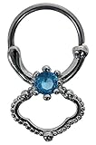  Tabique Clicker pain Piercing de colour turquesa de Cristal Joyas Acero Quirúrgico 1,2 mm