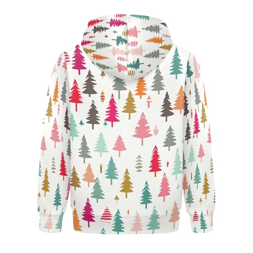 Kids Hoodies Sweaters Christmas Xmas Trees Hooded Sweatshirts with Big Pockets for Boys Girls B04002822