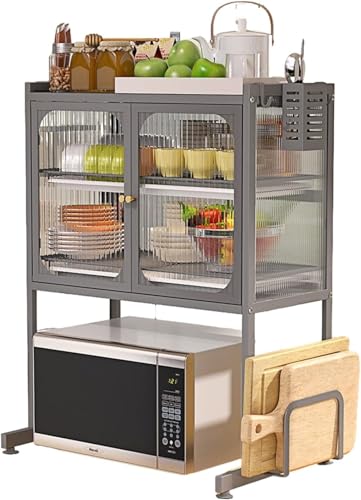 Escurridor De Platos De 3 Niveles para Colocar sobre El Fregadero con Tapa: Escurridor De Metal Que Ahorra Espacio para Organizar La Cocina, Mantiene Los Platos Y Cubiertos Gray