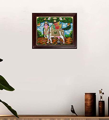 MYANGADI Traditional Kamadhenu Tanjore Painting - 22 Carat Gold Foil 21x17 inches