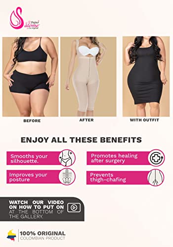 Salome 0520 Fajas Reductoras Y Moldeadoras Colombianas Liposuction Compression Garments Black L