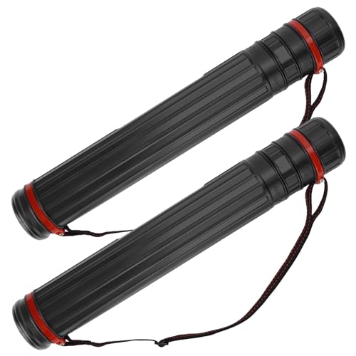 DEWEL Document Storage Poster Tube 2 Pcs, 45-75 cm Waterproof Telescoping Adjustable Teletube Expandable with Carrying Strap