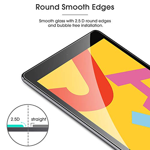 [2 Pack] OMOTON Screen Protector for iPad 7th Generation (10.2 Inch, iPad 7, 2019) / iPad Air 3 2019 / iPad Pro 10.5 - Tempered Glass/High Definition/Bubble Free