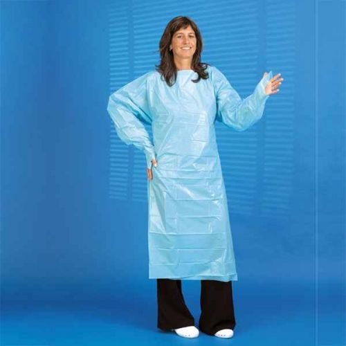 Bata quirúrgica mediware desechable azul para hospital y aislamiento médico