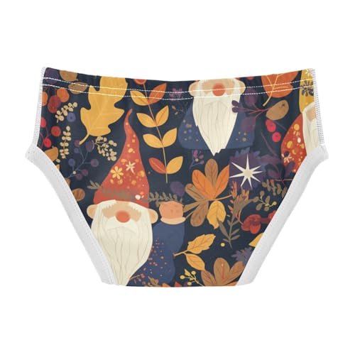 KLL Autumn Gnomes Yellow Leaves Berries Vintage Little Boys Cotton Underwear Briefs Cute Children Panties2