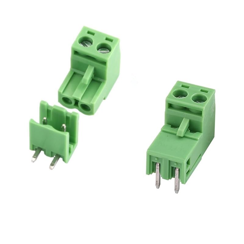 LuoQiuFa 10 Set 2-pin 5.08mm Pitch Right Angle PCB Pluggable Terminal Block Connectors 2