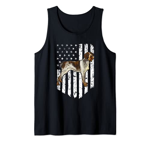 BW American Flag German Wirehaired Pointer 4th Of July USA Tank Top, Black