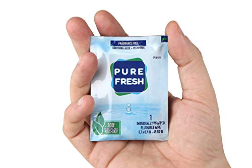 Purefresh Wet Wipes Flushable Individually Wrapped For Travel 40 Singles #TOP4