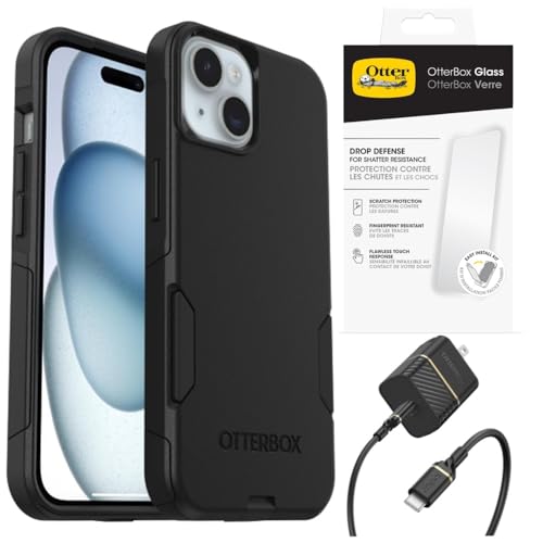 OtterBox iPhone 16e & iPhone 15 (̂) oh: - R~[^[V[YP[X - ubN - KXXN[veN^[ - USB-C - USB-C Ǐ[dLbg 20W - XŊ - |[gی