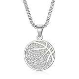 Weenkeey Collar con colgante de baloncesto, acero inoxidable, estilo punk, hip hop, deportivo, para hombres y mujeres, estilo 1