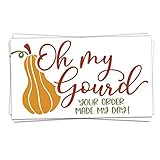 50 Oh My Gourd, Fall Your Order Made My Day Cards (3.5” x 2') Thank You for Supporting My Small Business - Customer Thank You for Order Cards - Small Online Business Package Insert