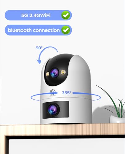 JOOAN 5G 2.4G Dual WiFi Security Camera Outdoor 2K Dual Lens Home Surveillance IP Cam 360° PTZ 2 Way Audio IP66 Waterproof Motion Detection Alert Color Night Cloud/Card Record